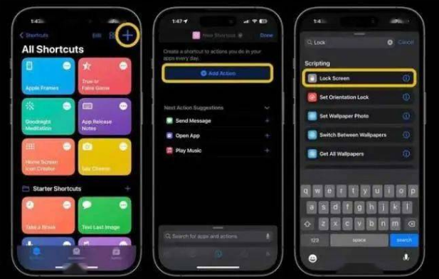 惠农苹果14锁屏维修店分享iPhone14升级iOS16.4后如何创建锁屏快捷方式 